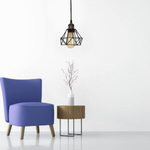 Leeseph Lamp Guard Black Industrial Vintage Style Light Cage for Pendant Lights Industrial Ceiling Fixture Lamp Shade Iron Wire