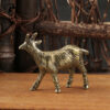 Antique Brass Antelop Statue Small Desktop Toy Ornaments Vintage Copper Animal Goat Figurines Figurines Paperweight
