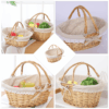 Basket Woven Wicker Flower Picnic Baskets Storage Wedding Girl Willow Handle Easter Handles Vegetable Garden Rustic Decorative