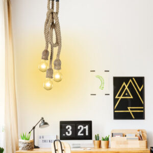 Chandeliers LED Retro Hemp Rope Ceiling Lamps Without Light Bulb Living Room Kitchen Ceiling Accessories