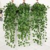 Artificial Green Radish Wall Hanging Plant Rattan Home Living Room Decoration Background Wall Flower Vine Plant