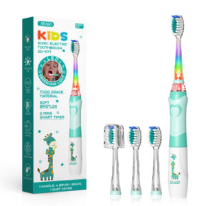 Electric Toothbrush Kids Battery Cartoon with Colorful LED Waterproof Soft Oral Hygiene Massage Teeth Care