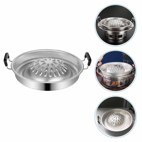 Outdoor BBQ Grill Supply Metal Pan Portable Basket Camping Tray Cookware Frying Bakeware Household Reusable Aluminum Griddle