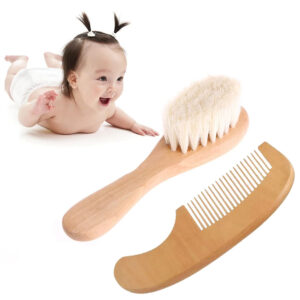 Wooden Baby Hair Comb Brush Newborn Infant Head Massager Soft Wool Baby Hair Cleaning Brush Tools Baby Care