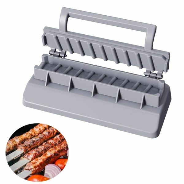 Portable Plastic Manual Kabob Maker BBQ Meat Skewer Make Outdoor Cooking Picnic Cookware BBQ Accessories Reusable Kitchen Tool