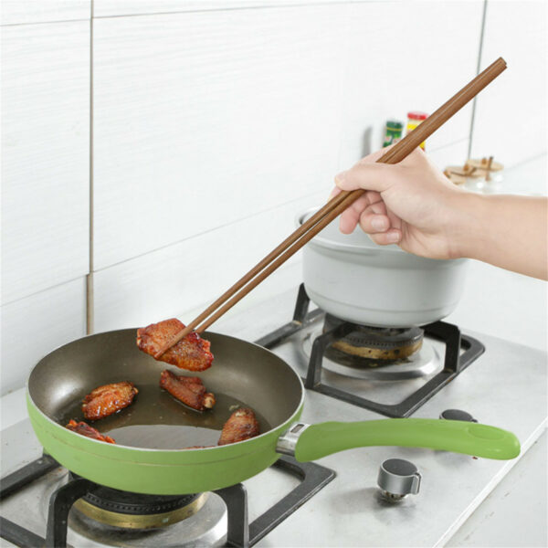 Long Wooden Chopsticks Polished Beech Wood Fried Food Noodle Household Tableware Cookware Bbq Chopsticks Chopsticks