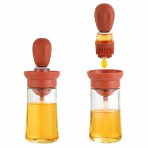 Oil Bottle With Silicone Brush Oil Spray Baking Barbecue Grill Oil Dispenser Cookware Baking BBQ Tool Kitchen Accessories