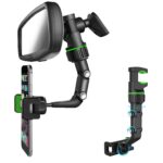 Rearview Mirror Phone Holder, 360° Rotatable and Retractable Car Phone Mount, Multifunctional Rear View Mirror Holder