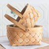 Flower Basket Rattan Hand Woven Storage Basket With Handle Photo Props Home Sundries Organizer Supplies Picnic Storage Baskets