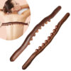 Guasha Wood Stick Tools Wooden Therapy Scraping Lymphatic Drainage Massager,Double Row 8 Beads Point Treatment Gua Sha Tools