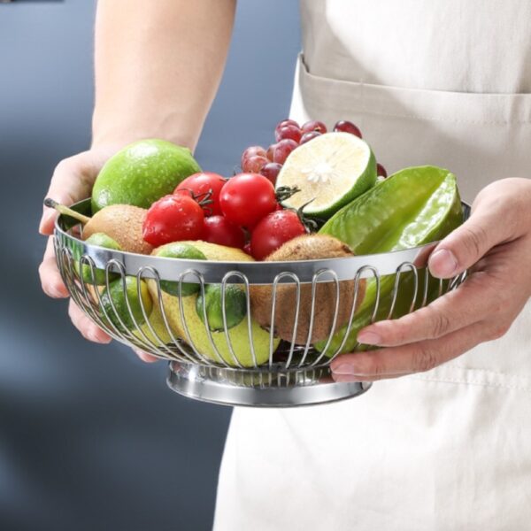 Stainless Steel Fruit Basket Multipurpose Decorative Mirror Polished Large Capacity Fruit Bowl For Living Room