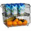 Metal Storage Basket Kitchen Household Storage Convenience Store Display Office Paper Bar Double Detachable Diagonal Iron Basket