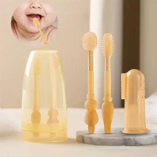 Baby Soft Bristle Toothbrush Silicone Tongue Brush Coating Cleaner Infant Toddle