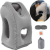 Lnflatable Cervical Pillow For Relaxation Treatment Neck Travel Pillow Airplane Car Bus Train Office With Free Eye Mask Earplugs