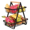 Wooden Fruit Basket Assembly, Three-tier Handbasket, Living Room, Kitchen, Bread, Snacks, Storage Basket, Shelf