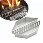 BBQ Charcoal Basket Tool Briquette Holder High Temperature Resistant Briquette Basket Grill Stainless Steel Charcoal Basket