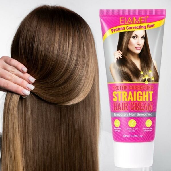 Hair Straightening Cream Protein Correcting Repair Damage Curly Hair Nourishing Smoothing Silk Gloss Keratin Treatment Care