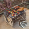 Portable Camping Grill Detachable Mini Stove Folding Barbecue Cookstove Durable Foldable BBQ Grill Rack Outdoor Cookware