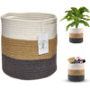 Cotton Rope Woven Plant Storage Basket Green Plant Toy Sundries Storage Basket Cotton Rope Storage Flower Pot Set Storage Basket