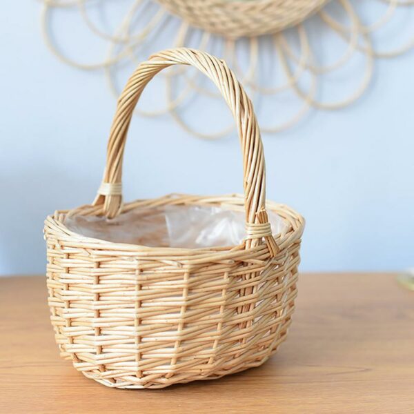 Basket Container Exquisite Workmanship Multi-purpose Rattan Fruit Food Plant Storage Flower Basket for Home