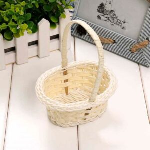 Hand Made Wicker Basket Wicker Flower Basket Shopping Storage Hamper and Handle Wooden Wicker Picnic Basket Fruit Basket