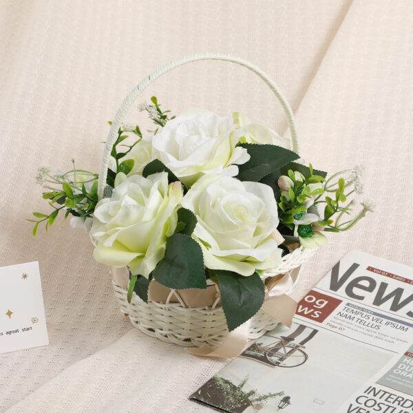 Wedding Rattan Storage Basket Easter Woven Flower Basket Girl Hand Basket Handmade Flower Basket For Home Wedding Decor