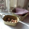Handmade DIY Straw Flower Pot Basket Fruit Sundries Organizer Foldable Laundry Straw Patchwork Wicker Rattan Seagrass Basket