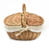 Basket Making English Picnic Basket Shopping Storage Basket Brown White Outdoor Storage Basket Home Organization