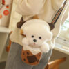 Cute Milk Tea Dog Plush Toy Milk Tea Dog Bag One Shoulder Shoulder Bag Kawaii Little Milk Dog Doll Stuffed Animals