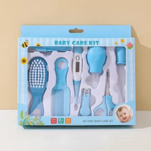 Baby Care Set Hair Comb Grooming Brush Set Nail Trimmer Scissors Clipper Hygiene Kit Healthcare Tools Sets for Toddler Gift