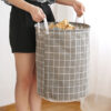 Foldable Storage Box Desktop Storage Basket Dormitory Sundries Storage Box Home Cotton Linen Fabric Desktop Make Up Organizer
