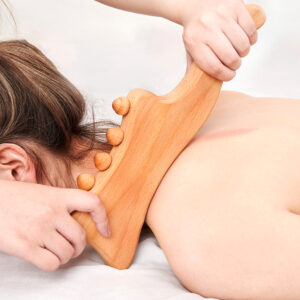 Wood Stick Tool Wooden Therapy Scraping Lymphatic Drainage Massager Double Row Point Treatment Gua Sha Tools for Back Leg