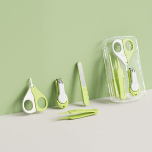 Baby Nail Clippers Kit Nursery Care Set In Case Nail Trimmer Pedicure Kit Baby Manicure With Round Head Scissors Tweezers Nail
