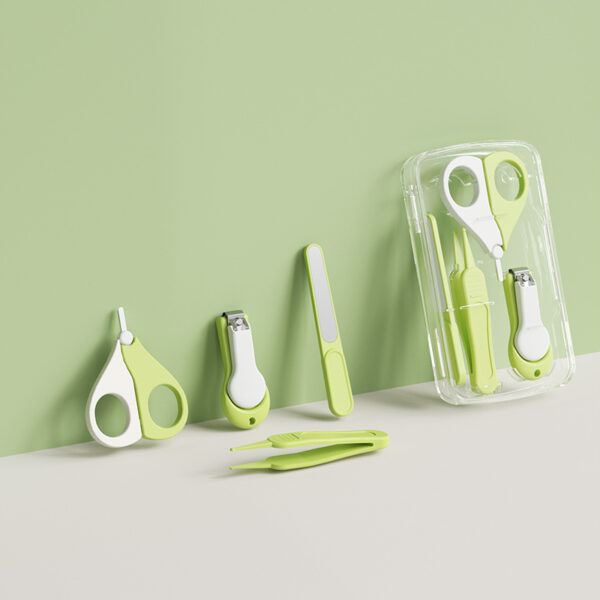 Baby Nail Clippers Kit Nursery Care Set In Case Nail Trimmer Pedicure Kit Baby Manicure With Round Head Scissors Tweezers Nail