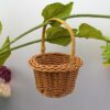 Flower Rattan Basket With Handle Girls Food Flowers Woven Storage Baskets For Family Wedding Party Decoration Home Decor