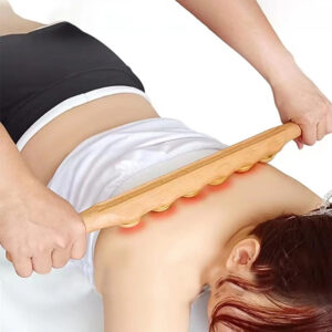 Guasha Wood Stick Tools Wooden Therapy Scraping Lymphatic Drainage Massager, 6 Roller Point Treatment Gua Sha Tools for Back Leg