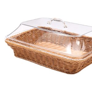 Bread Basket Dustproof Rustic Snack Cookies Display Snack Storage Basket Serving Tray for Restaurant Desk Camping Home Outdoor