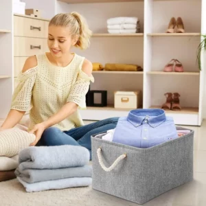 Fabric Storage Basket Desktop Sundries Toy Storage Box Laundry Basket Clothes Underwear Organizer Home Wardrobe Organizer