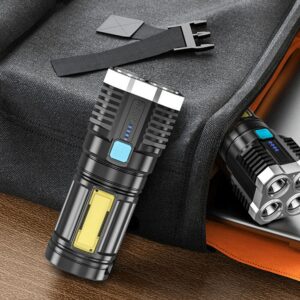 High Power LED Flashlights Camping Torch With 4 Lamp Beads And COB Side Light Rechargeable Portable Hand Lantern