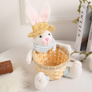 Rabbit Storage Basket Easter Decoration Cute Rabbit Storage Basket Party Candy Container Desktop Decor Home