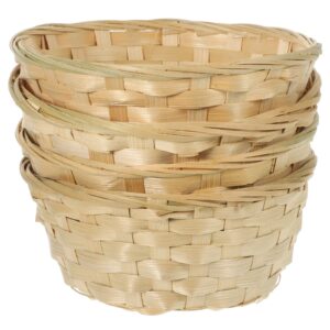 Round Wicker Bread Basket Hampers Handmade Woven Kitchen Storage Basket for Eggs Vegetables Food Fruit Dessert Cookies