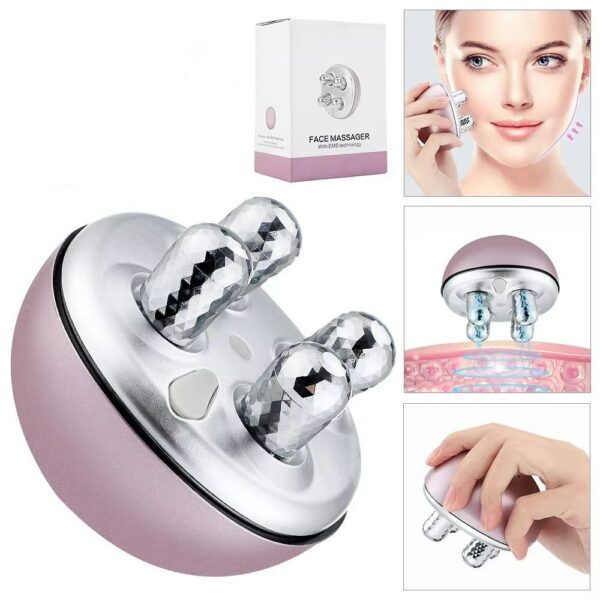 Rechargeable Roller Face Lift Massager Micro Current Tighten Face Wrinkle Removal Multi-Functional Relaxation Treatments