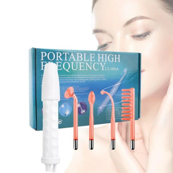High Frequency Facial Beauty Machine 4 In 1 Electrode Wand Hair Face Treatment Apparatus Acne Wrinkle Removal Skin Care Device