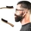Beard Brush Boar Bristle for Men's Mustache Shaving Comb Face Massage Facial Hair Cleaning Brush Beech Long Handle