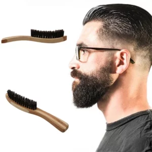 Beard Brush Boar Bristle for Men's Mustache Shaving Comb Face Massage Facial Hair Cleaning Brush Beech Long Handle