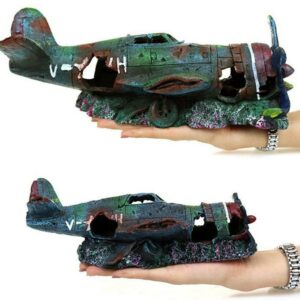 Artificial Plane Wreckage Ornament Shelter House Resin Craft For Aquarium Fish Tank Landscaping Decoration Accessories