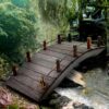 Dollhouse Mini Wooden Arch Bridge with Railings Miniatures Fairy Garden Miniature Craft for Micro Landscaping