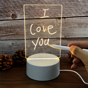 Transparent Luminous LED Night Lights USB Luminous Acrylic Night Light Erasable Write Message Board Calendar