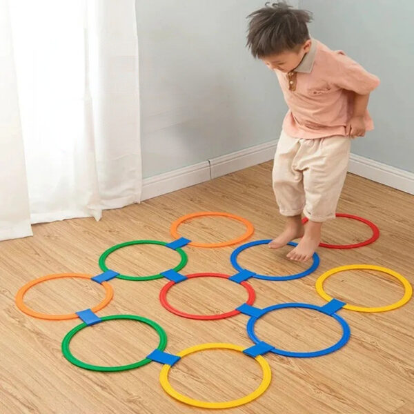 Outdoor Kids Funny Physical Training Sport Toys Lattice Jump Ring Set Game  Park Play Boys Girls