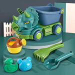 Summer Seaside Beach Toy Engineering Car Set Baby Beach Game Toy Dinosaur Beach Car Digging Sand Shovel Toy Tool Baby Bath